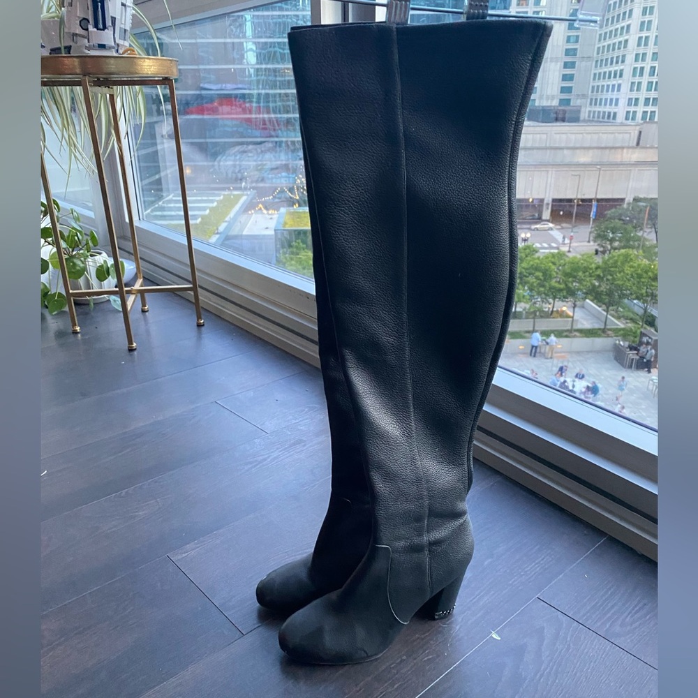 Michael Kors thigh high leather boots size 7 - Picture 2 of 6